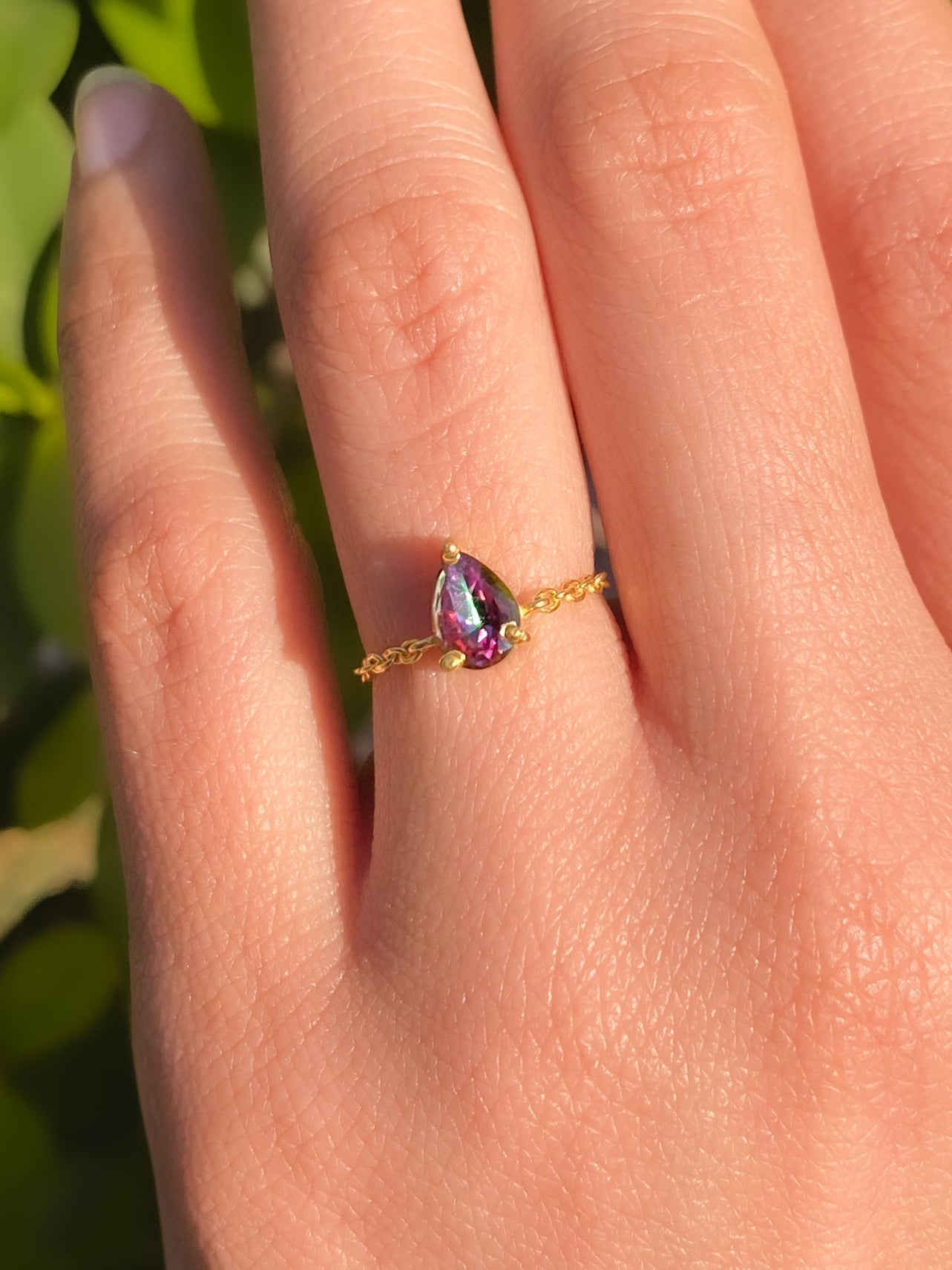 Unbreakable Bond Mystic Topaz Chain Ring